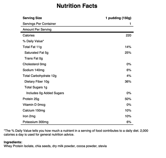 Chocolate Chia Pudding 2lb Tub